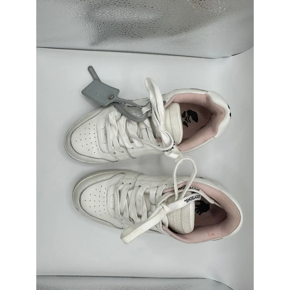 Off-White Kids Out Of Office White‎ Pink For Walking Sneakers Zip Tie Tag